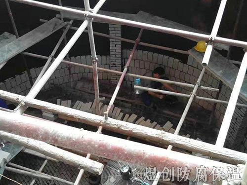 水泥制品襯耐酸磚施工 (4)