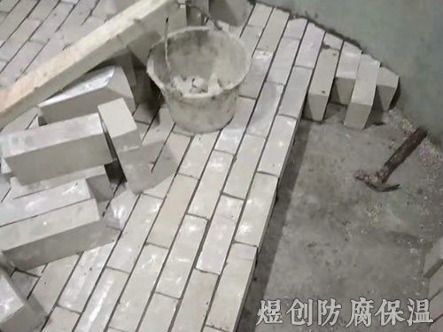 水泥制品襯耐酸磚施工 (7)