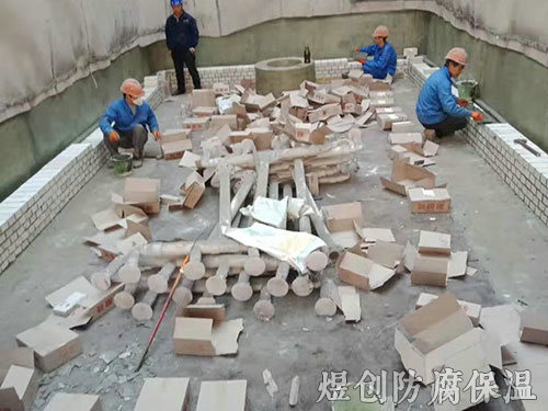 地面襯耐酸瓷板施工 (2)